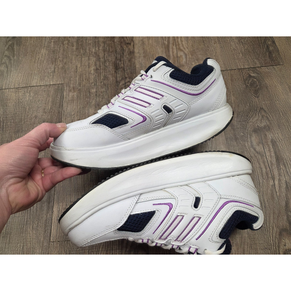 Curves for Women Sneakers Toning Fitness Shoes White Purple Leather - Size 8 - Picture 5 of 11